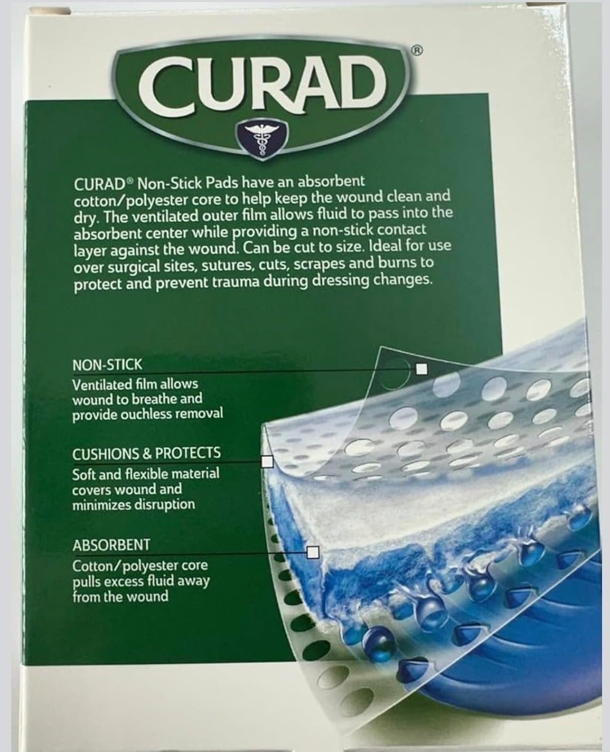Curad Non-Stick Pads, 3 Inches X 4 Inches 10 Count