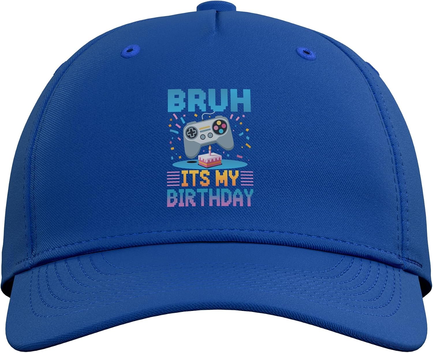 Bruh It's My Birthday Gaming Party Tee Gifts Adjustable Baseball Hat image 2