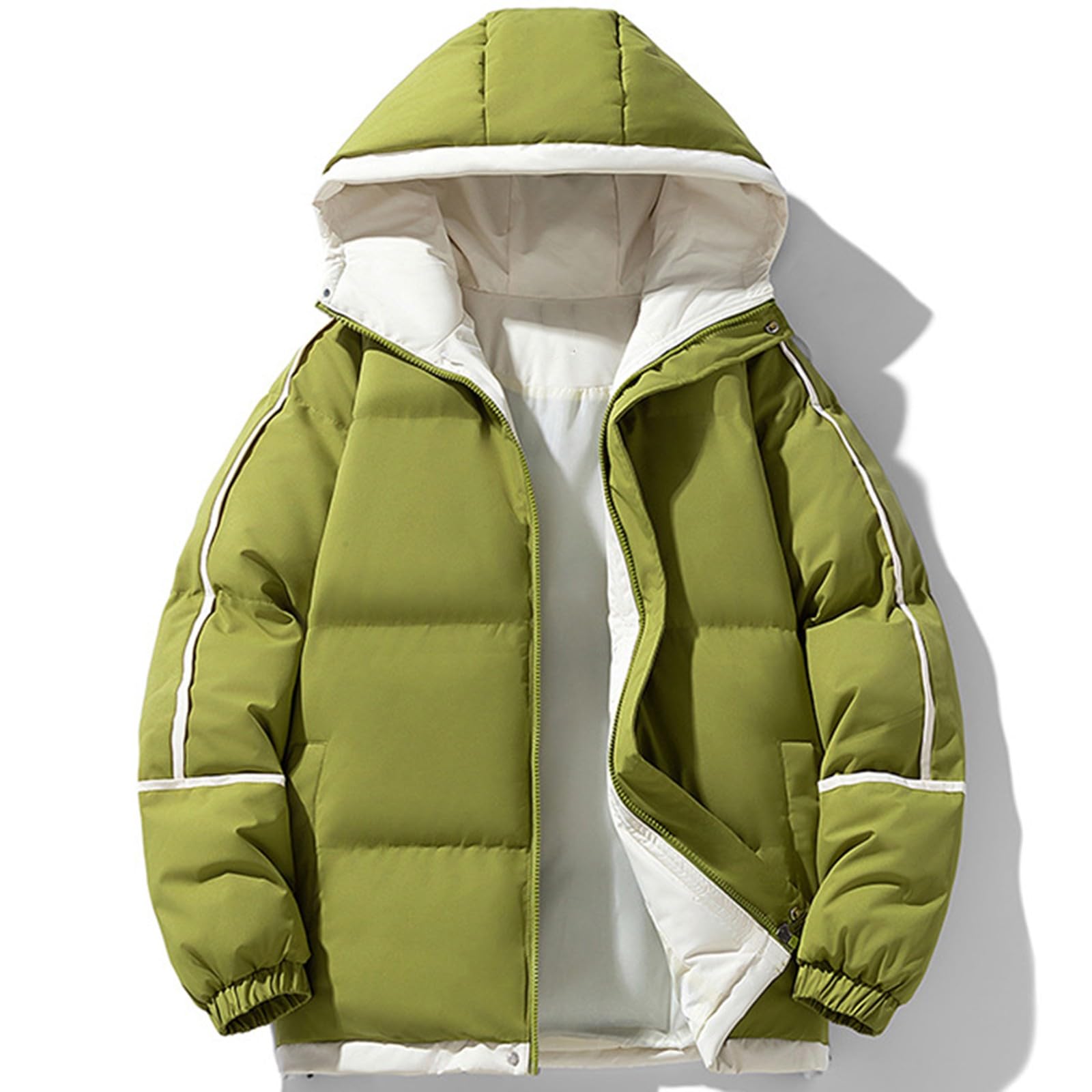 Générique Doudoune Femme Courte Hiver Avec Capuche Blanche