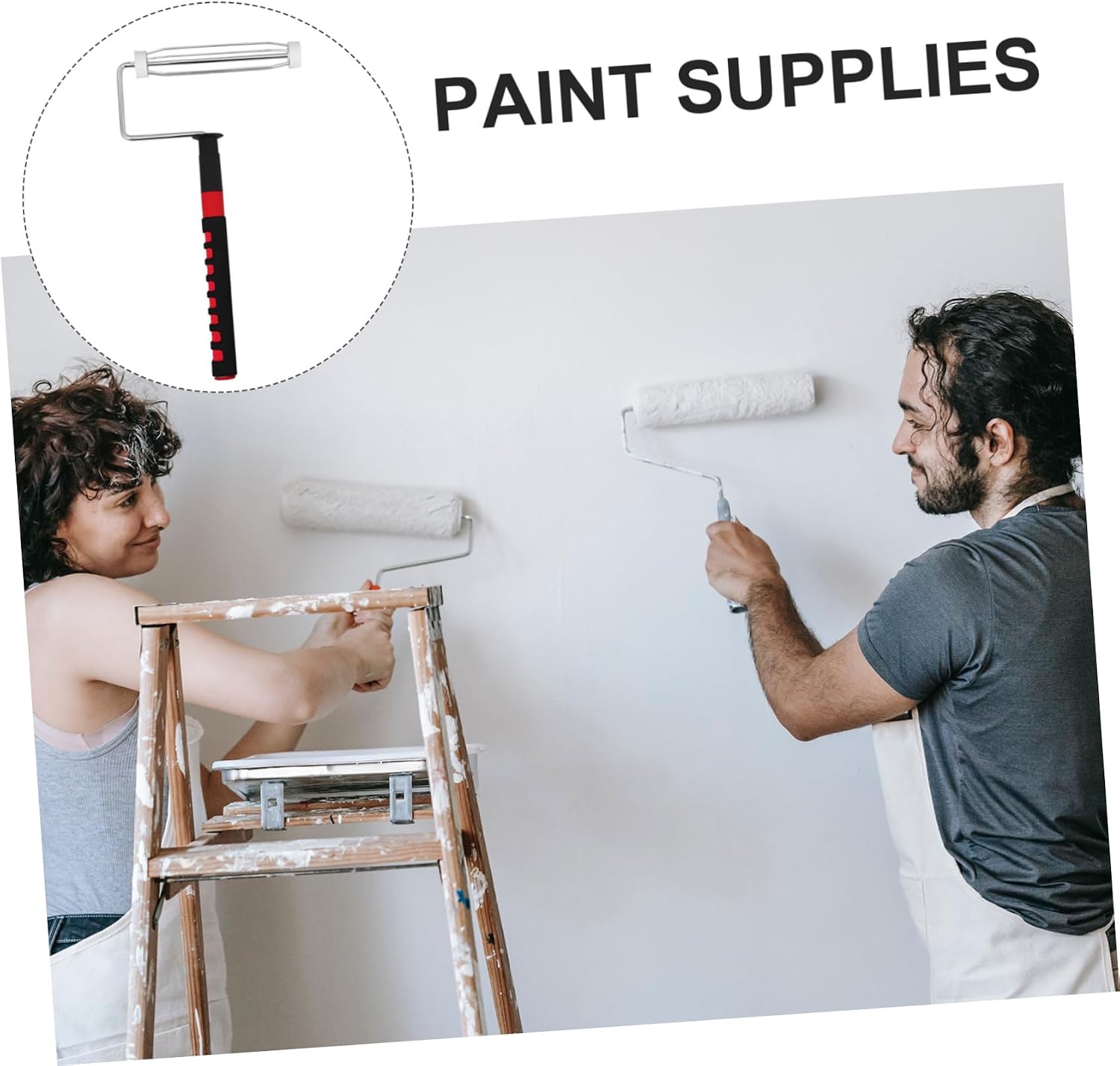 VILLCASE Long Paint Roller Handle Grip Frame for Extension Pole Stable Support for Screen Tvs Versatile Design for Home Painting and Decor