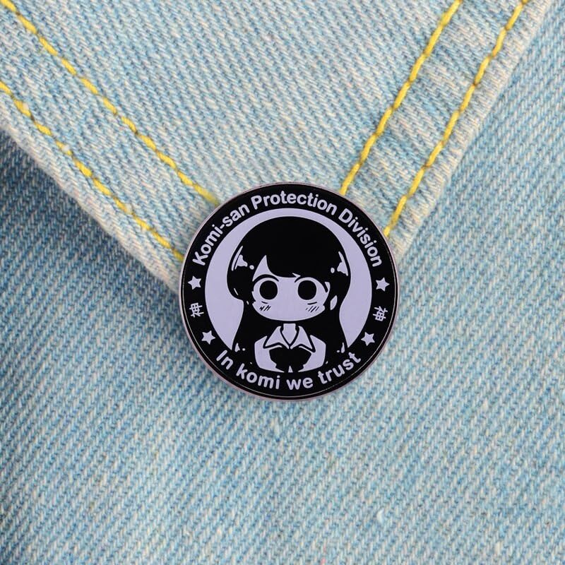 Image of Komi-san Protection Division In We Trust Komi Can't Communicate Anime Manga 1.2 inch Enamel Pin Badge