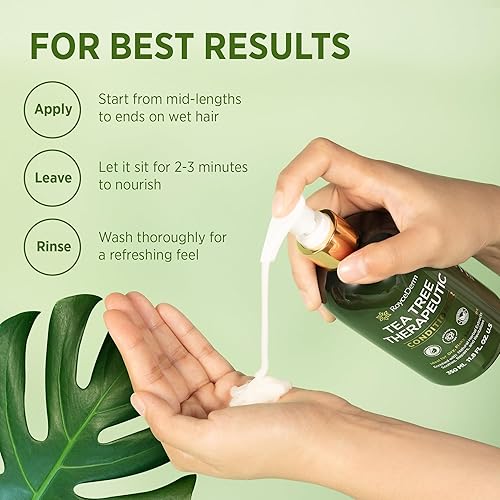 Miniatura 7 de Roycederm Juego de champú y acondicionador terapéutico Tea Tree Champú para cuero cabelludo seco, caspa, acondicionador hidratante para el cuero