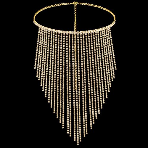 Miniatura 2 de AHANDMAKER Máscara de mascarada con flecos para mujer, velo facial con borla de diamantes de imitación con cadena para Mardi Gras fiesta de Halloween