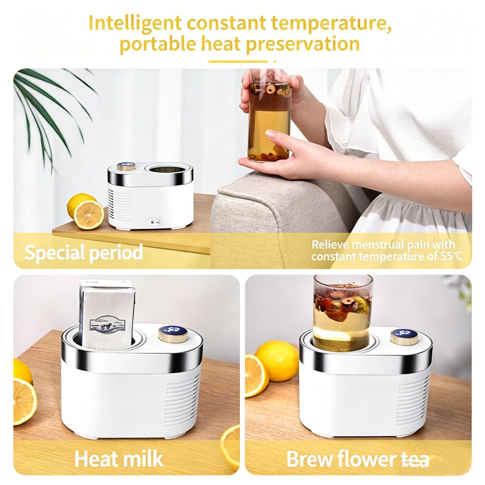 Enfriador y calentador de bebidas de escritorio, enfriador eléctrico de bebidas rápido con regulación de velocidad continua y pantalla LED, adecuado para café, cerveza, jugo y cola