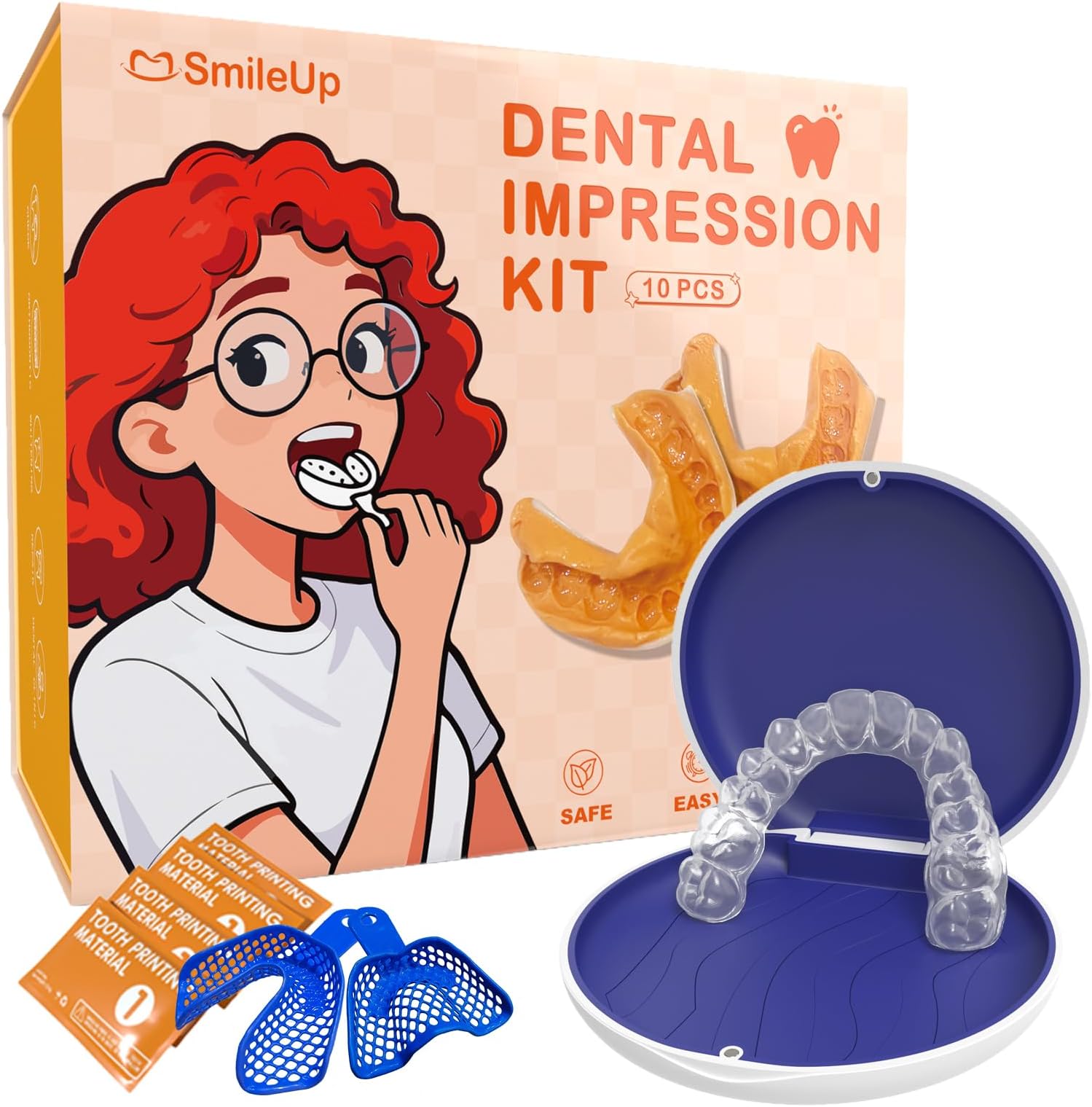Custom Night Guard for Teeth with Dental Impression Kit, Comfortable & Durable Sleeping Mouth Guard, Gum Shield for Teeth, Jaw Protection for Adults and Teens (Upper Guard)