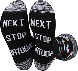 JXGZSO Portugal Travel Gift Next Stop Portugal Socks Portugal Trip Lover Gift Portugal Vacation Gift Traveler Themed Socks