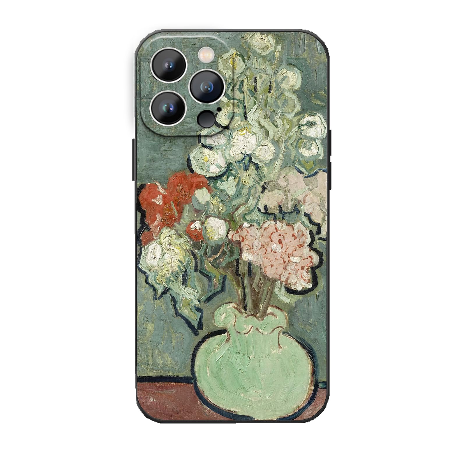 MURLEBAY Compatible with iphone 13 Pro Max Case, Vase of Flowers by Van Gogh Cute Flower Case for Women Girls, Waterproof Shockproof Phone Cover for