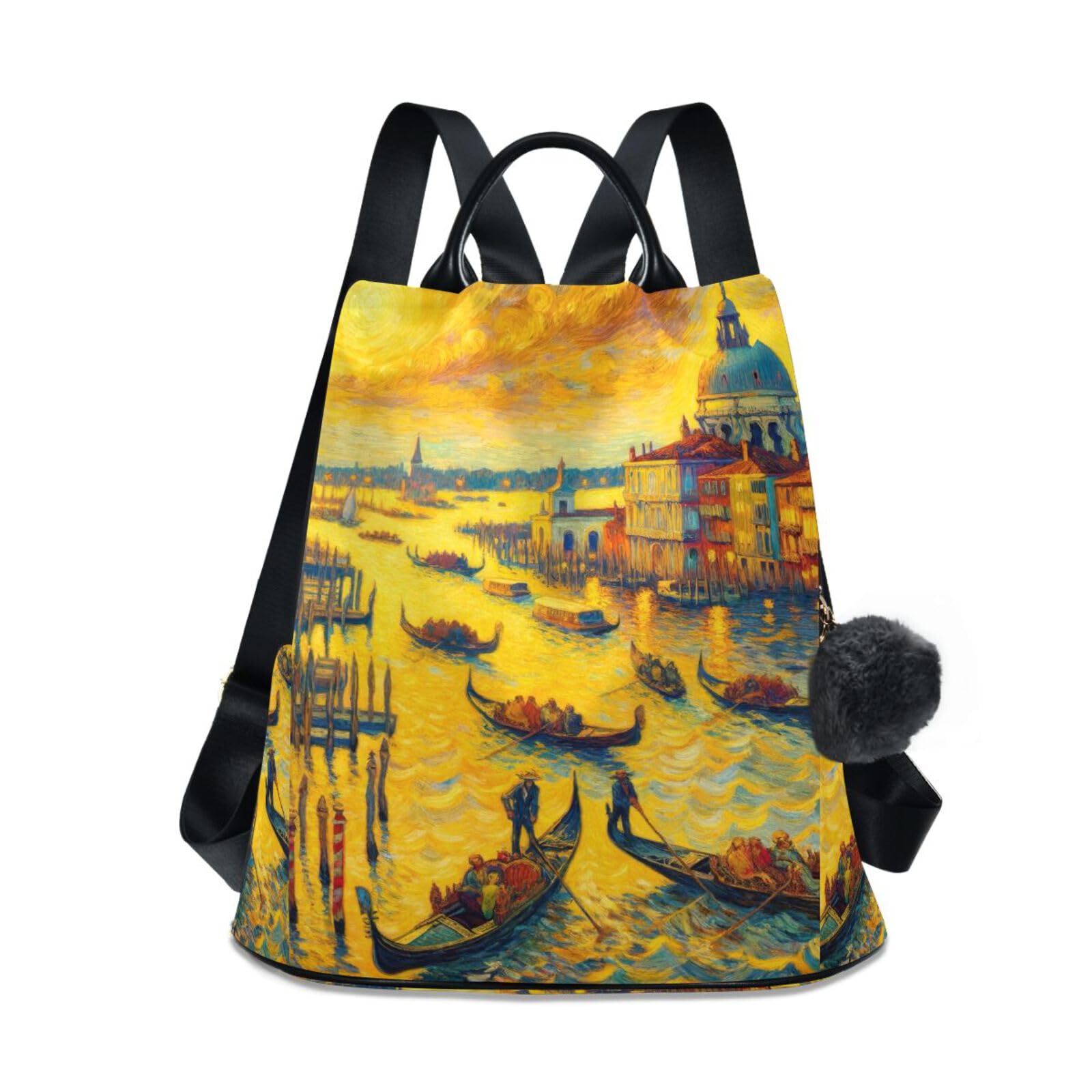 Mochila de pintura al óleo para mujer Venice bolso antirrobo de viaje casual 8