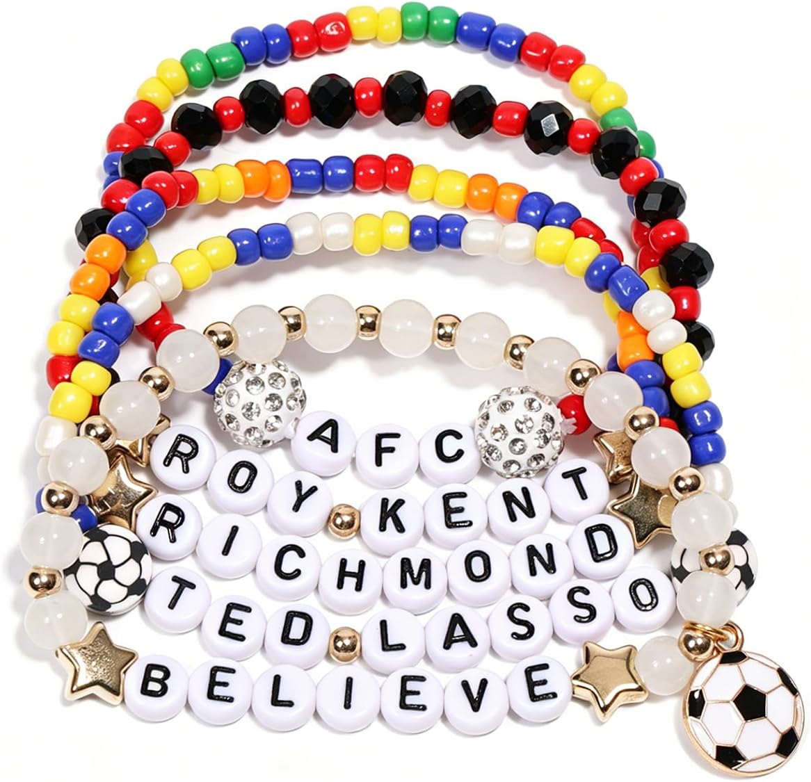 AICase for Ted Lasso Merch Gifts Inspired Bracelets 5 Pcs Stackable Stretch