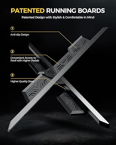 Miniatura 4 de KYX Estribos para Silverado 1500Sierra 1500Sierra 15002007-2019 SilveradoSierra 2500HD 3500HD de doble cabina extendida escalones laterales Nerf