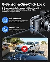 Vista 4 de AZDOME M01 Max UHD 4K Cámara de salpicadero delantera y trasera, Wi-Fi integrado, tarjeta de 64GB gratuita, control por aplicación, cámara