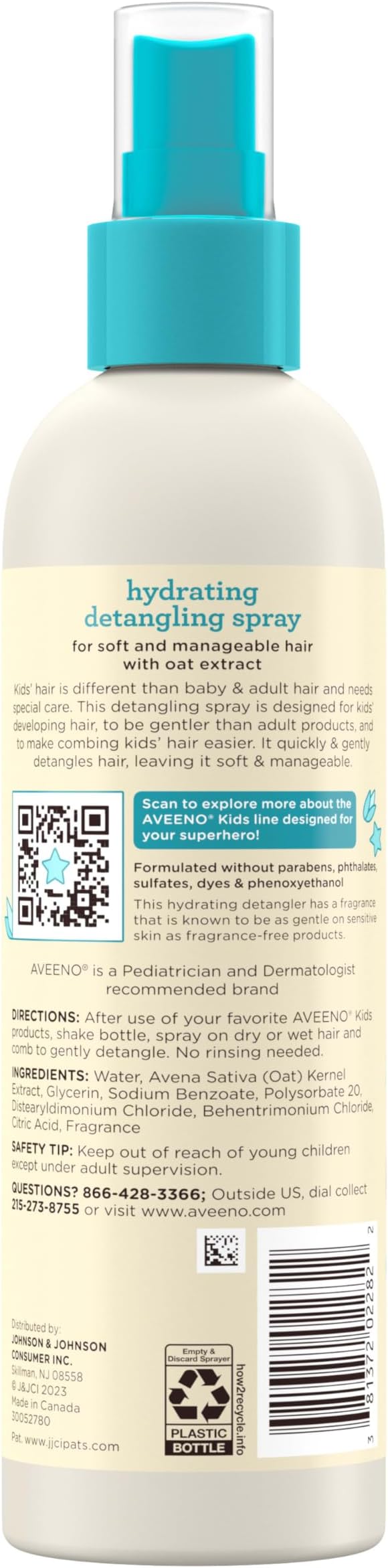Aveeno Kids Spray Desenredante Hidratante con Extracto de Avena 10 fl oz miniatura 7