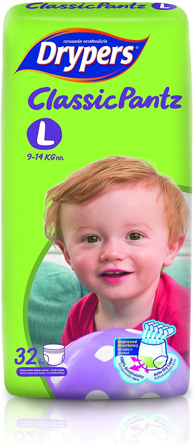 Drypers Classicpantz Large Sized Pant Style Diaper (32 Counts)