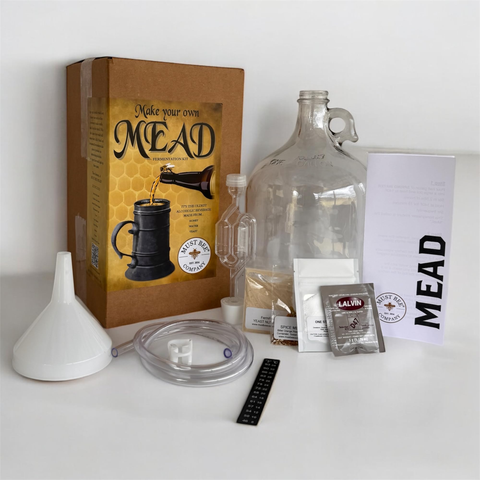 Mead Making Kit- Complete Mead Kit Starter Set to Make 1 Gallon of Orange Corriander Spice Mead- Must Bee Company