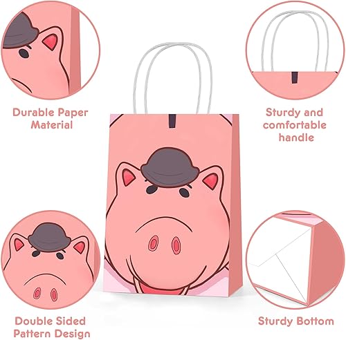 Miniatura 4 de 24 bolsas de regalo inspiradas en juguetes para fiestas de cumpleaños, 8 diseños de doble cara, bolsas de dulces para niños y niñas, decoraciones de