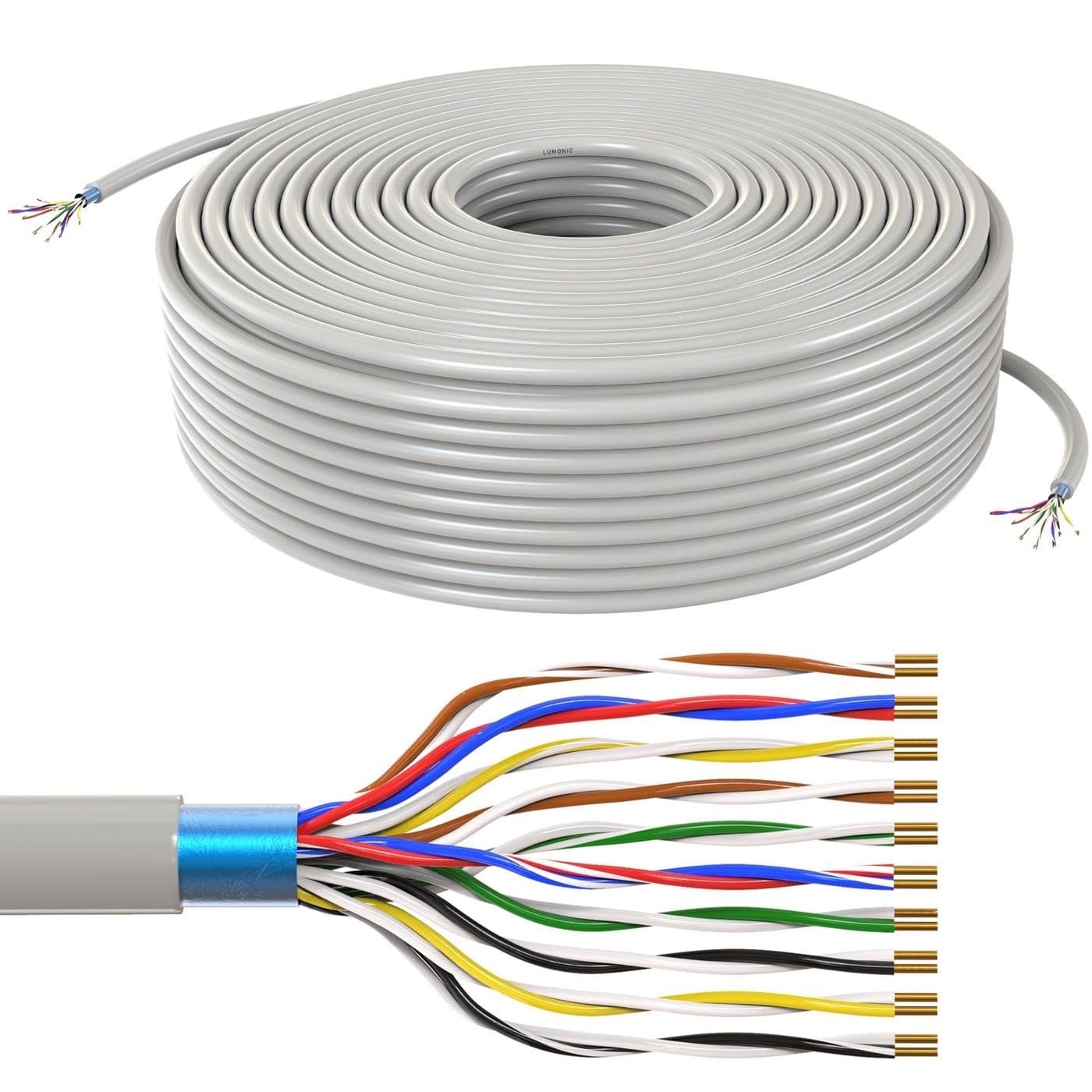 Cavo Telefonico JYSTY 10x2x0.6mm CCA | 25m Schermato Con Marcatura Al Metro Per Impianti E Sorveglianza