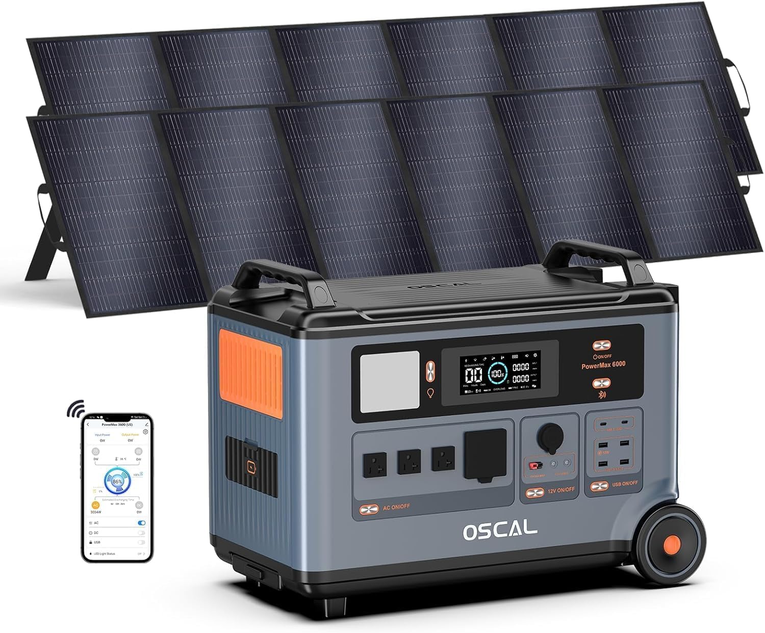 OSCAL 6000W 120V 240V Split Phase Voltage Solar Generator 2025 New Portable Power Station PowerMax 6000 With 2