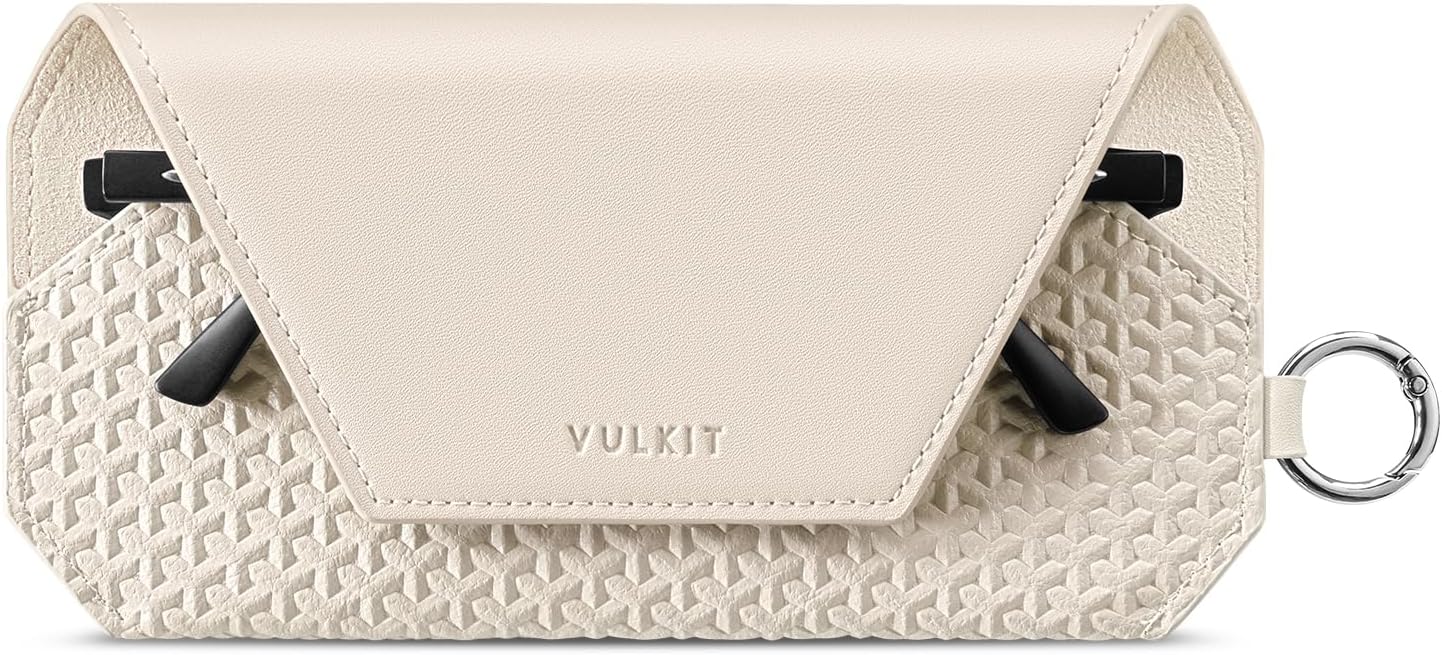 VULKIT Portable Leather Eye Glasses Case for Women & Men, Slim Sunglass Case, Unisex Eyeglass Case