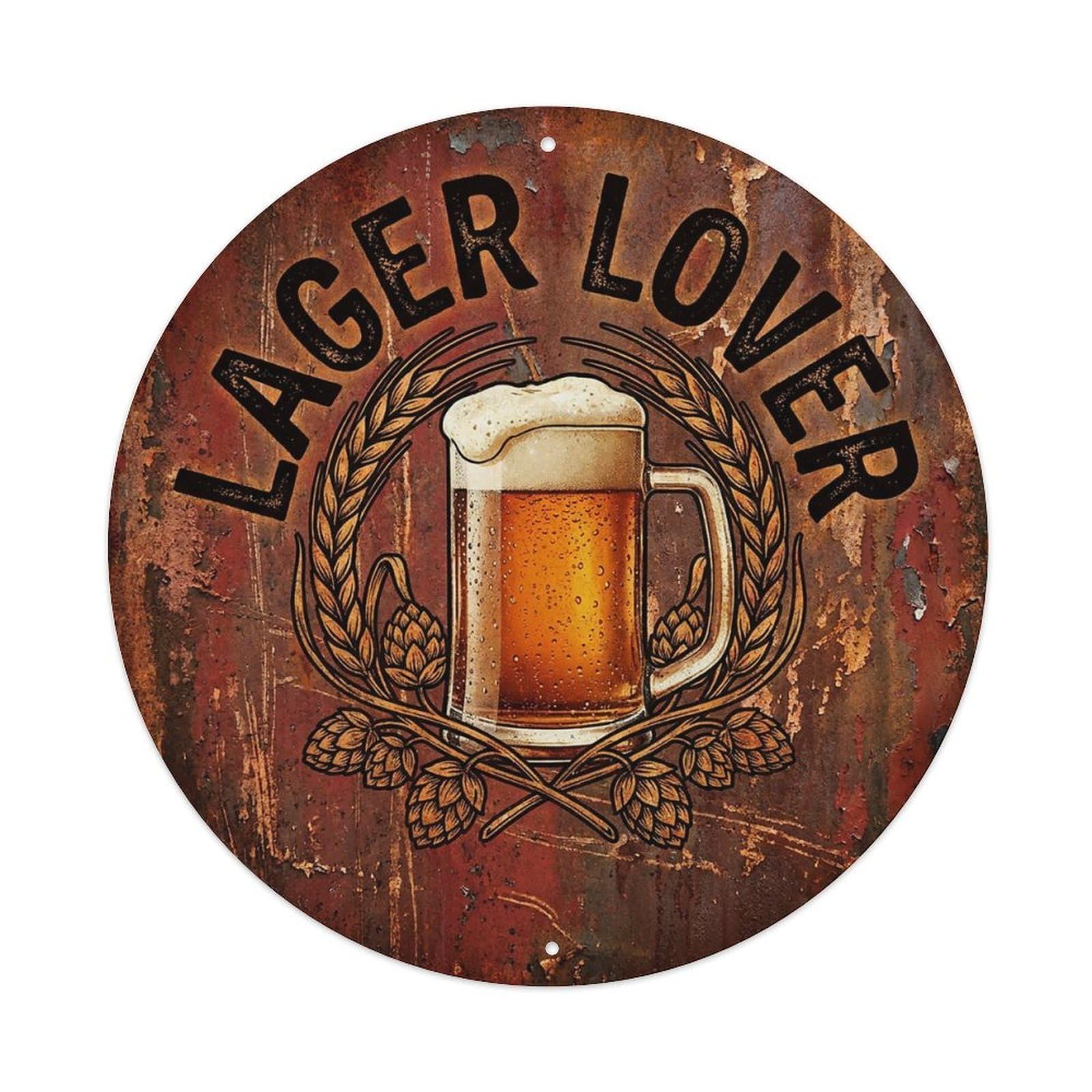 Vintage Beer Breweriana Lager Lover Retro Bar for Pub Vintage Metal Tin Sign Plaque Wall Decor for Cafe, Club Bar, Office, Garden Metal Poster 8x8Inch