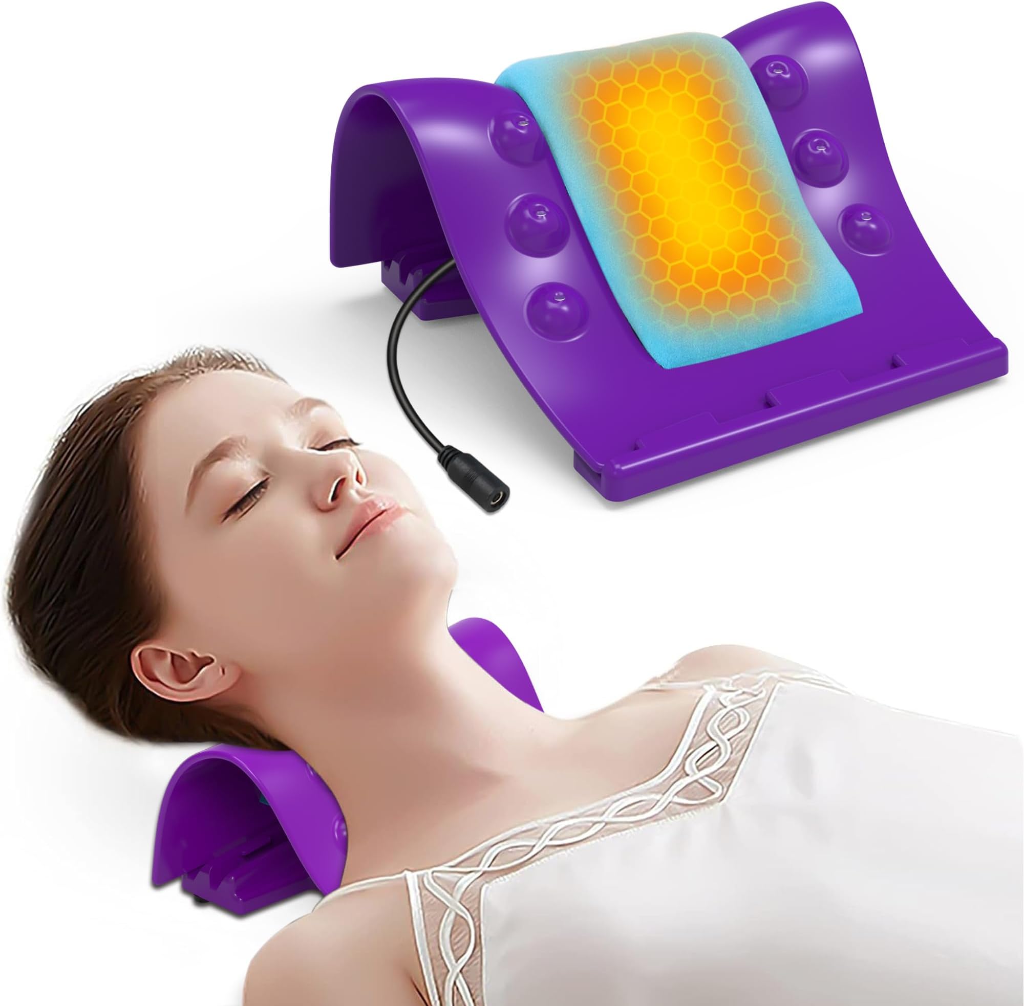 TEMASH Cervical Traction Device Heated Neck Stretcher for