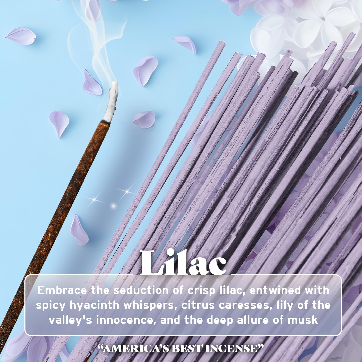 Wild Berry Incense Sticks - Lilac - Crisp Aroma with Hyacinth and Citrus - Hand Dipped in The USA (100 Count)