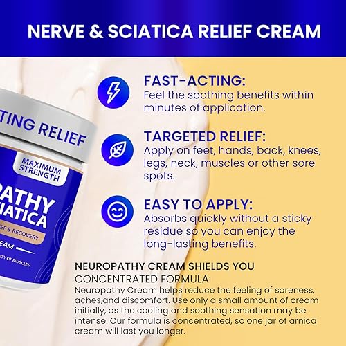 Miniatura 2 de Thrudove Crema de ciática y neuropatía - Crema de árnica para neuropatía para nervios y ciática, gel de árnica para nervios, manos, pies, piernas,