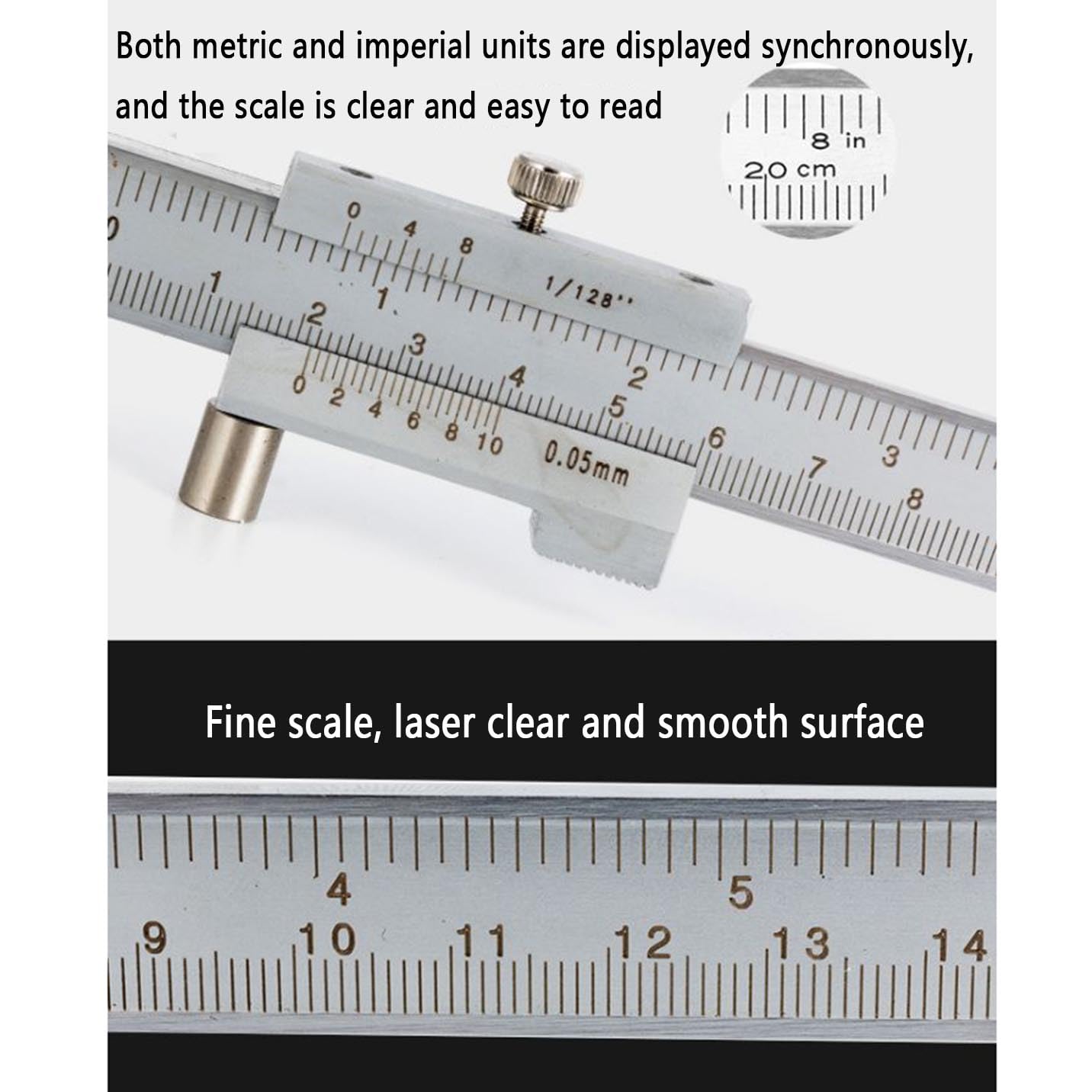 Pies De Rey Vernier Digital Calibrador Profesional Stainless Hardened Precisión Medición Dimensional Con Ruedas Auxiliares Marcaje Conversión Sistemas Métrico Imperial (0-500MM 0.05mm)
