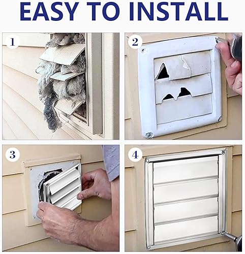 Miniatura 6 de Funmit Cubierta de ventilación de metal para secadora de 4 pulgadas con pantalla de malla metálica, cubierta de ventilación de acero inoxidable