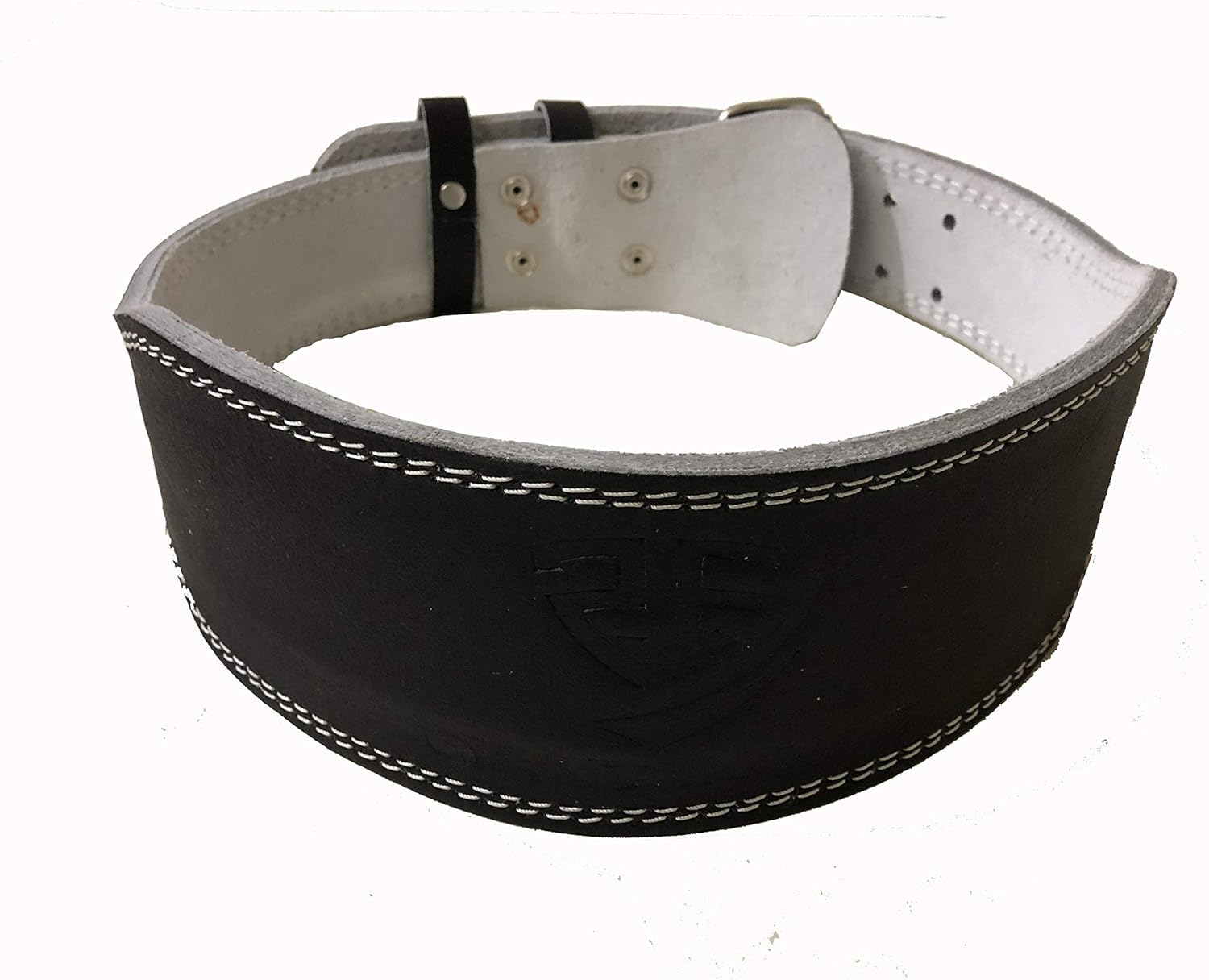 Leather Weight Lifting Belt for Fitness Gym Adjustable Belt with 6” Padded Lumbar Back Support Bodybuilding Functional Training Powerlifting Deadlifts Workout Squats Exercise