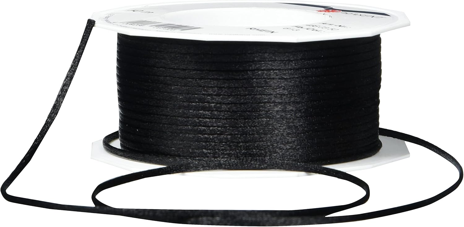 C.E. Pattberg Präsent - Rhein Cord Ribbon Black 3 mm Width, 50 m Length