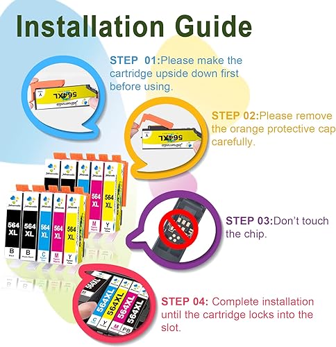 Miniatura 4 de 564XL Paquete de 12 cartuchos de tinta compatibles con HP 564 XL con impresora DeskJet 3520 3522 Officejet 4620 Photosmart 5520 6510 6515 6520 7520