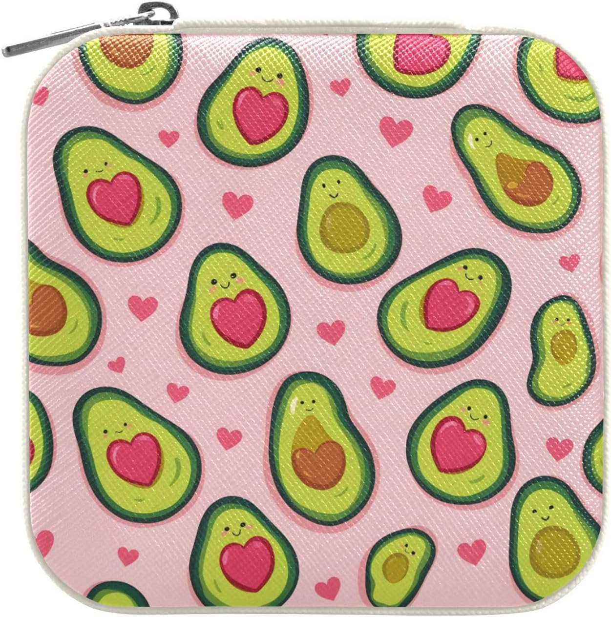 Jewelry Box, PU Leather Small Jewelry Organizer Portable Travel Case Display Storage Holder Boxes Avocado Baby Love for Stud Earrings, Rings, Necklaces, Bracelets