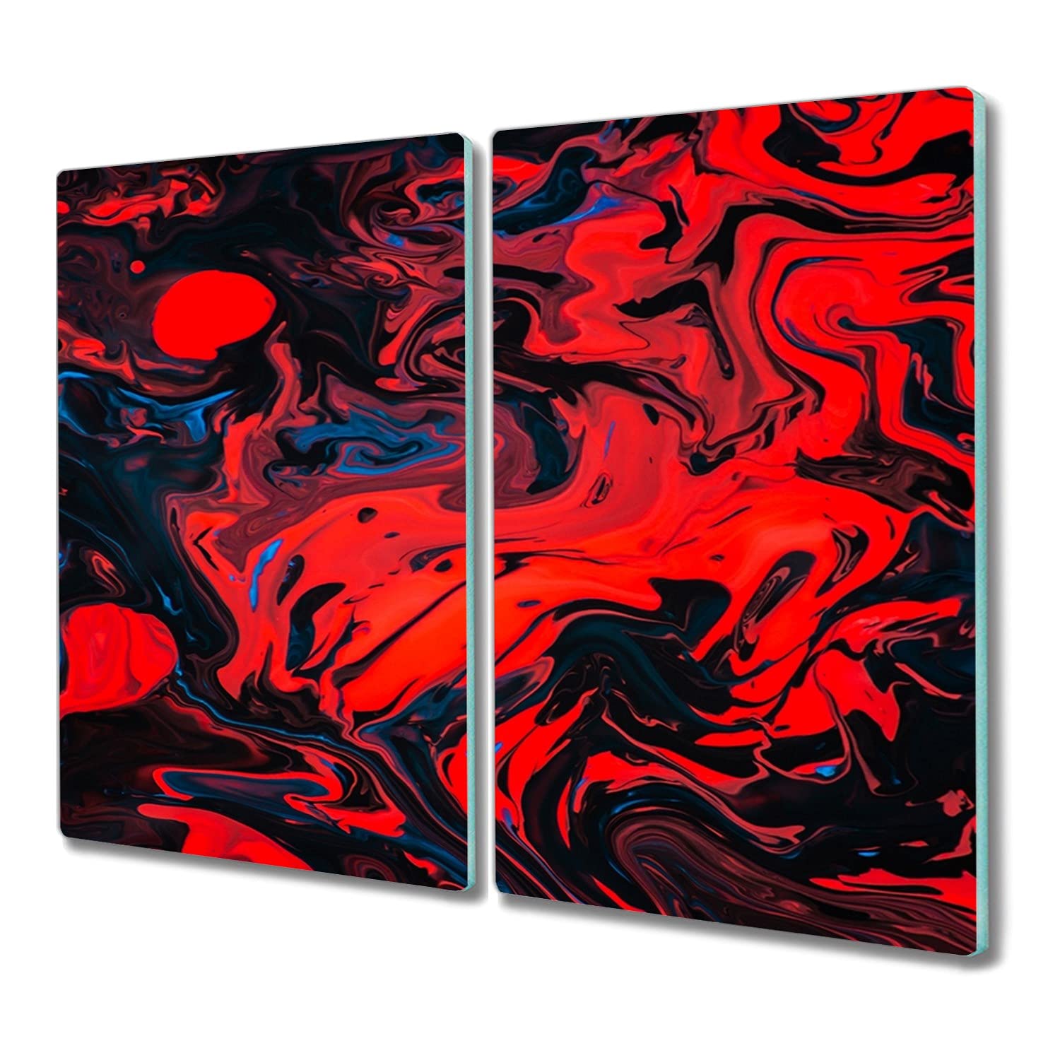 Planche à découper induction 2x30x52cm Coloray en verre trempé rouge protège-plaque