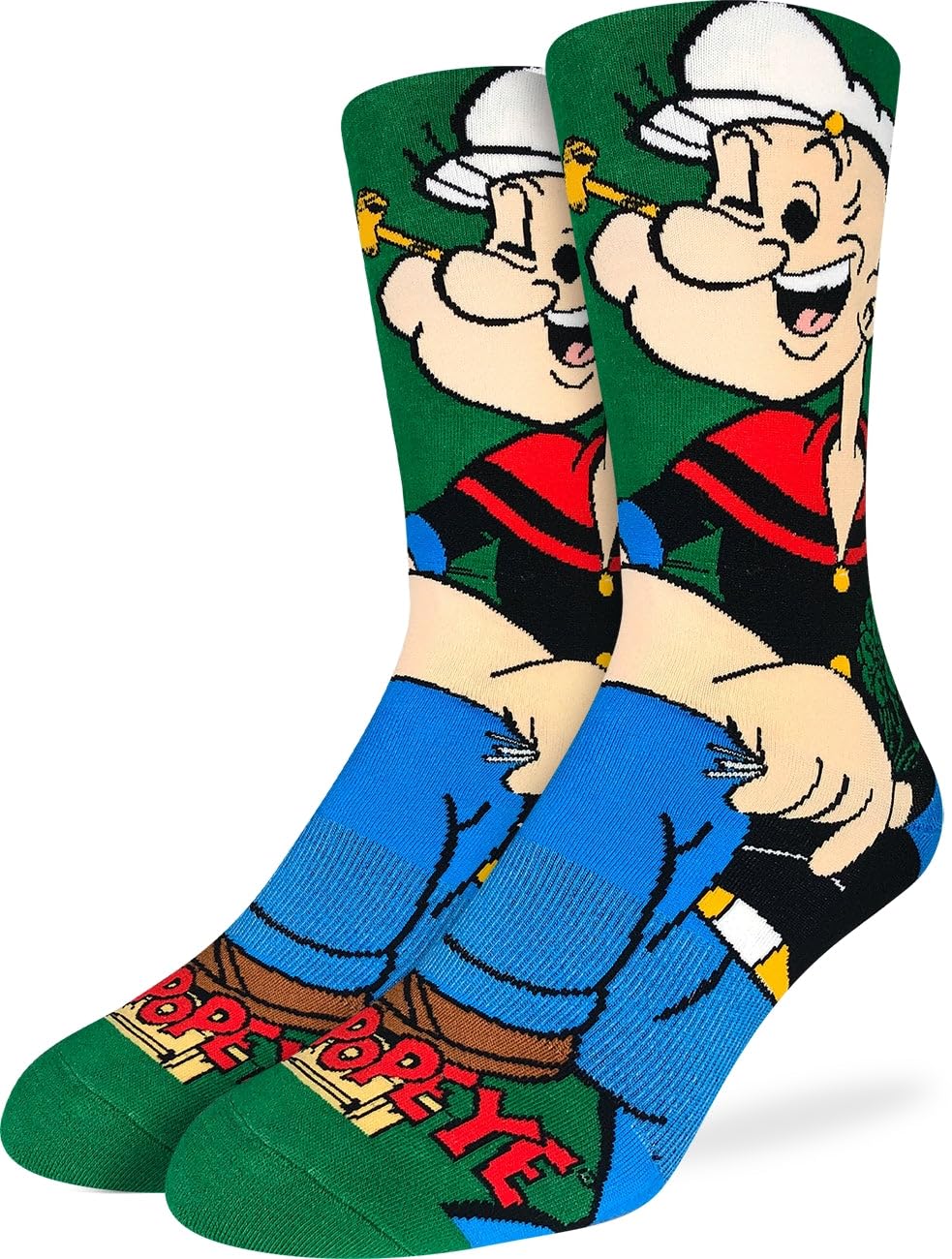 Good Luck Sock Men's Marijuana Socks, Adult, Popeye, Kneeling, Mens, Large