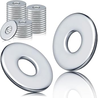 Washers M6 Pack of 60 DIN 9021 Galvanised Steel Large Body Washers Flat Washers Round for Screws Threaded Bolts Threaded Rods Nuts