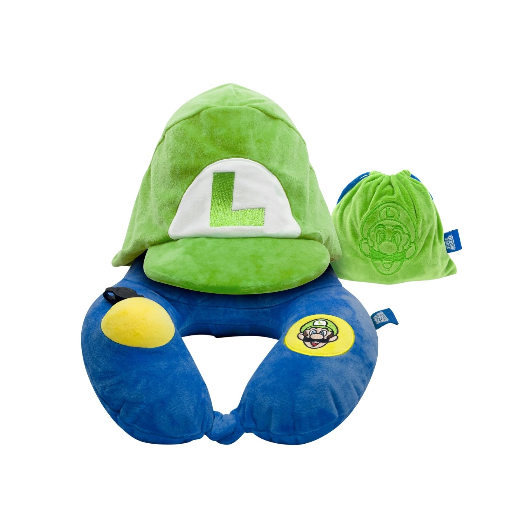 Pyramid International Super Mario (Luigi) Nackenkissen - aufgeblasenes Reisekissen mit Charakter-Design - Offizielles Merchandise Gaming Geschenk für Fans von Nintendo