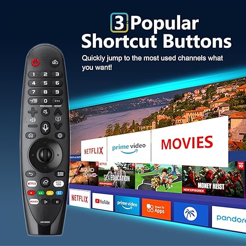 Miniatura 3 de Control remoto de repuesto compatible con LG Smart TV Magic Remote, AKB7585501 universal compatible con todos los modelos para LG TV (sin función de