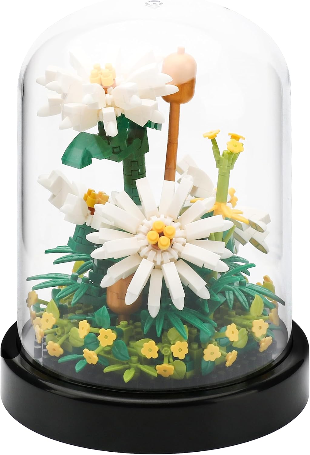 YaJie Flower Bouquet Building Set - White Daisy Blocks for Adults, 490 PCS DIY Mini Bricks, Unique Botanical Home Decor, Creative Gift for Women