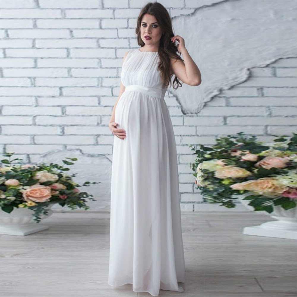 white flowy maternity dress PinkBlush Lace Mesh Overlay Maxi A maternity baby shower dress for stylish moms Momyknows White Off Shoulder Lace