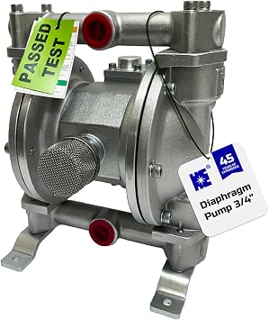 COSMOSTAR D0903 3/4" Double Air Diaphragm Pump, Aluminum Body, Teflon Ball, seat and Diaphragm, Pump Muffler, Pump, Chemical Pump, Waste Oil Pump, Pneumatic Oil Pump, Diaphragm Pumps