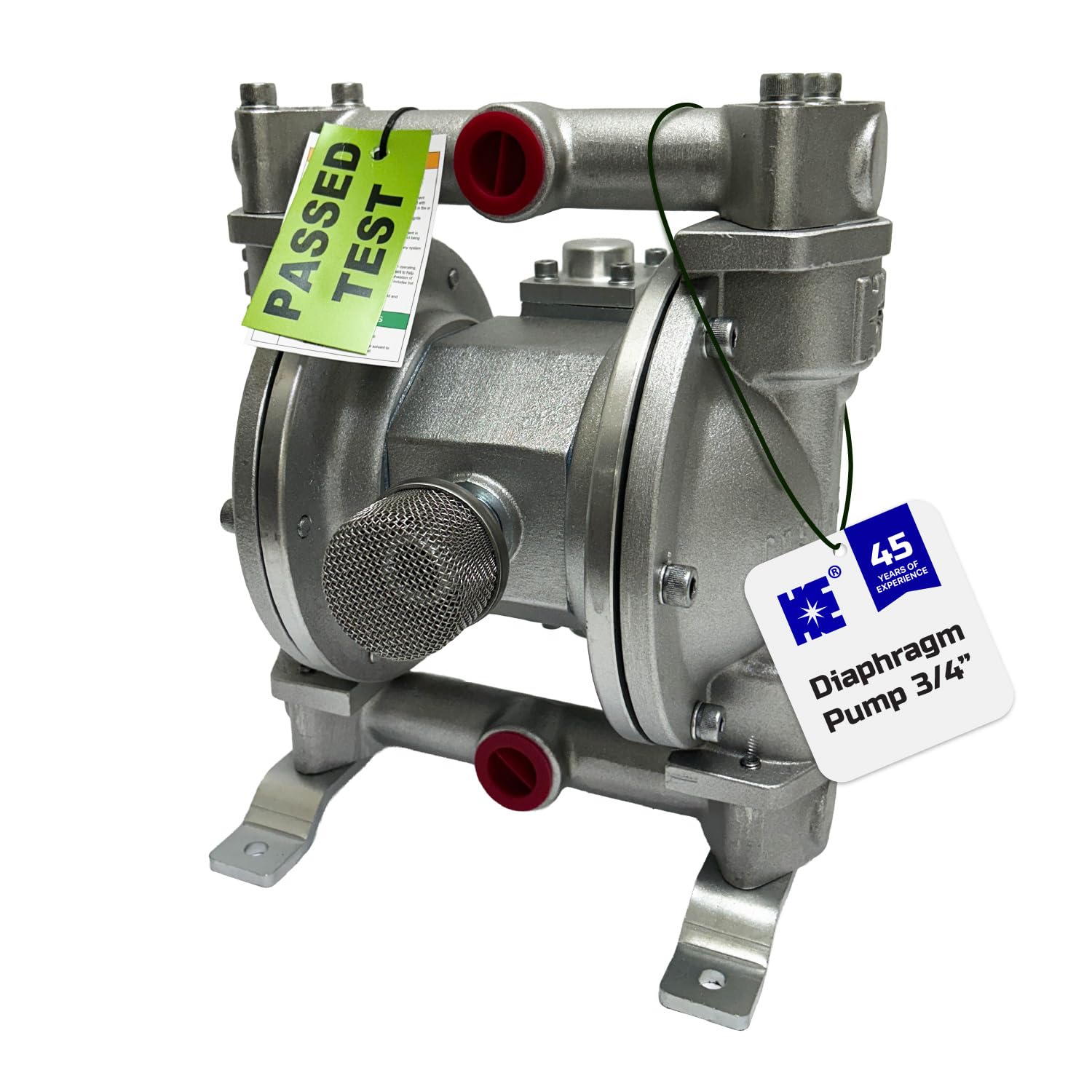 COSMOSTAR D0903 3/4" Double Air Diaphragm Pump, Aluminum Body, Teflon Ball, seat and Diaphragm, Pump Muffler, Pump, Chemical Pump, Waste Oil Pump,