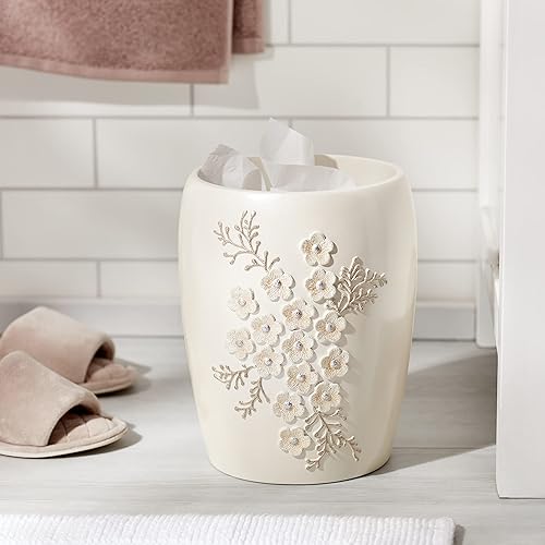 Miniatura 6 de Popular Bath Bloomfield - Bote de basura beige de resina, 13 pulgadas de largo x 7 pulgadas de ancho x 10 pulgadas de alto