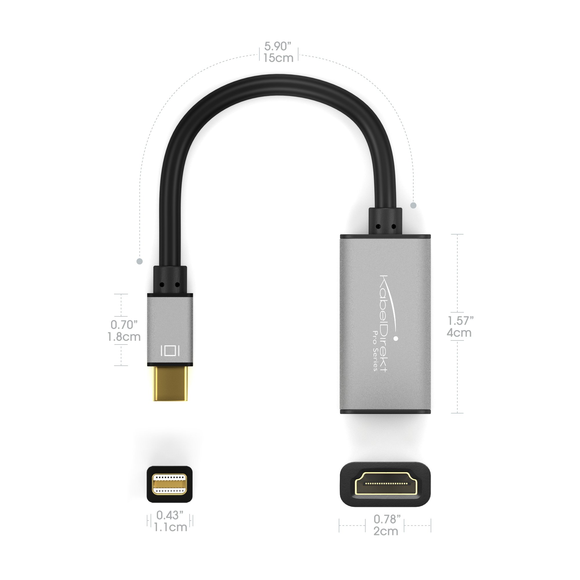 Adattatore Mini DisplayPort A HDMI KabelDirekt - 4K/60 Hz, Contatti Dorati, Per MacBook E Monitor - Foto 8