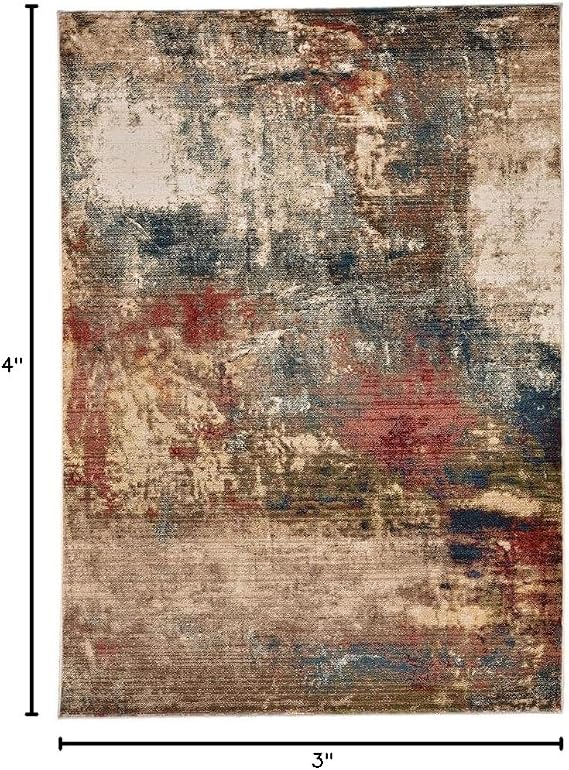 Capel Litaker-Abstract Azure Multi 3' 3 X 4' 10 Rectangle Machine Mad