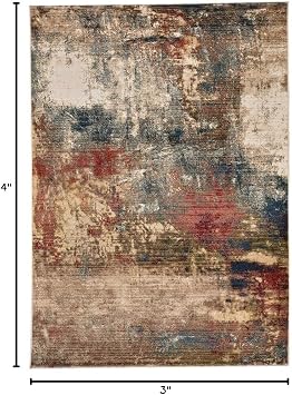 Capel Litaker-Abstract Azure Multi 3' 3 X 4' 10 Rectangle Machine Mad