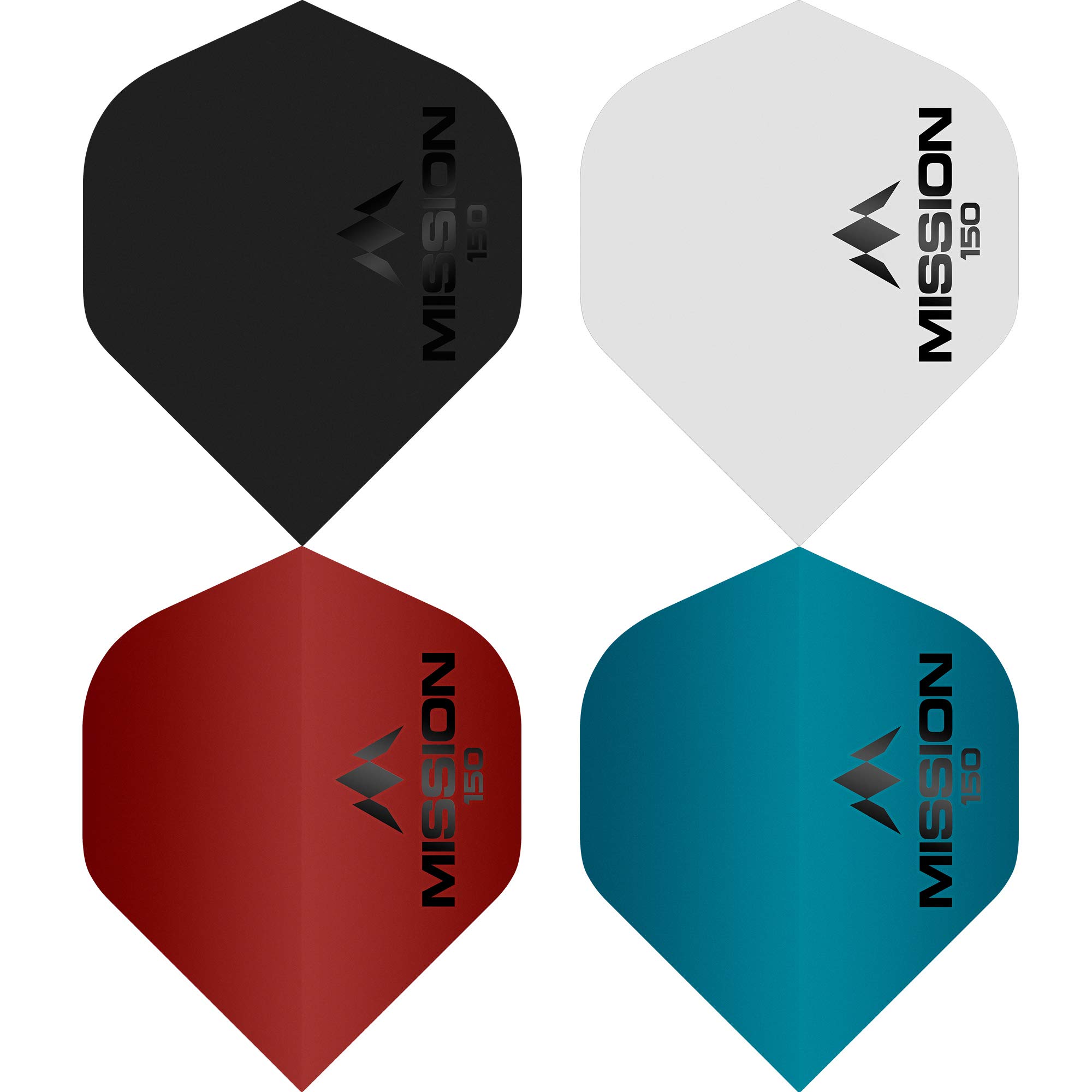 Mission Darts Mission Logo Dart Flights | Thick 150 Micron UV Finish | Standard No2, Mixed Colours, 10 Sets of 3 Flights (Mixed)