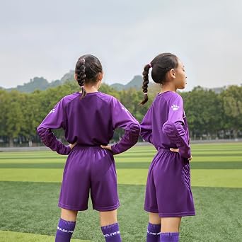 KELME Kids Goalie Shirt,Goalkeeper Jersey Padded Long Sleeve Soccer Football Training Uniform for Youth,Purple Kid Size 12