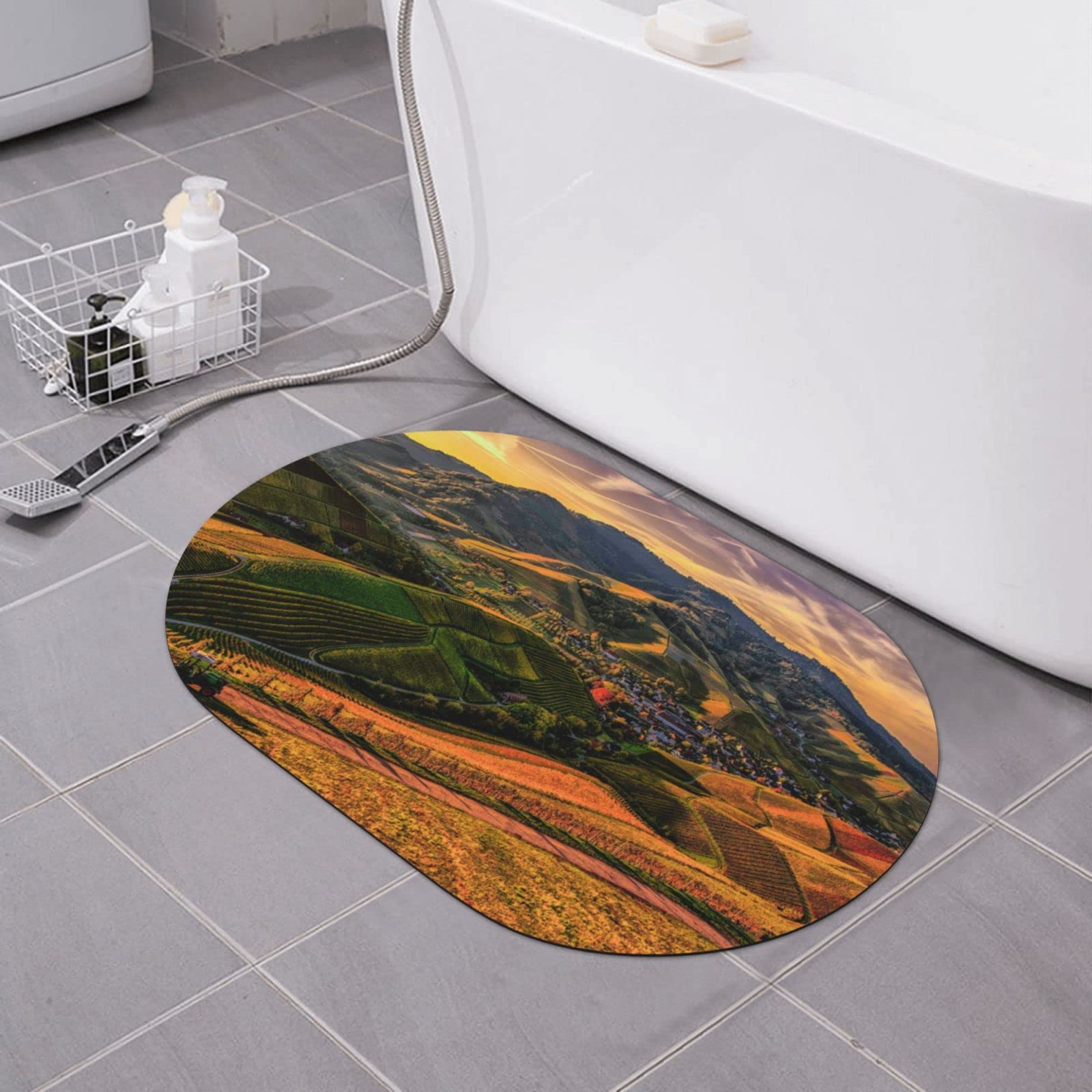 Tapis de bain en terre de diatomée imprimée lavable 40x60