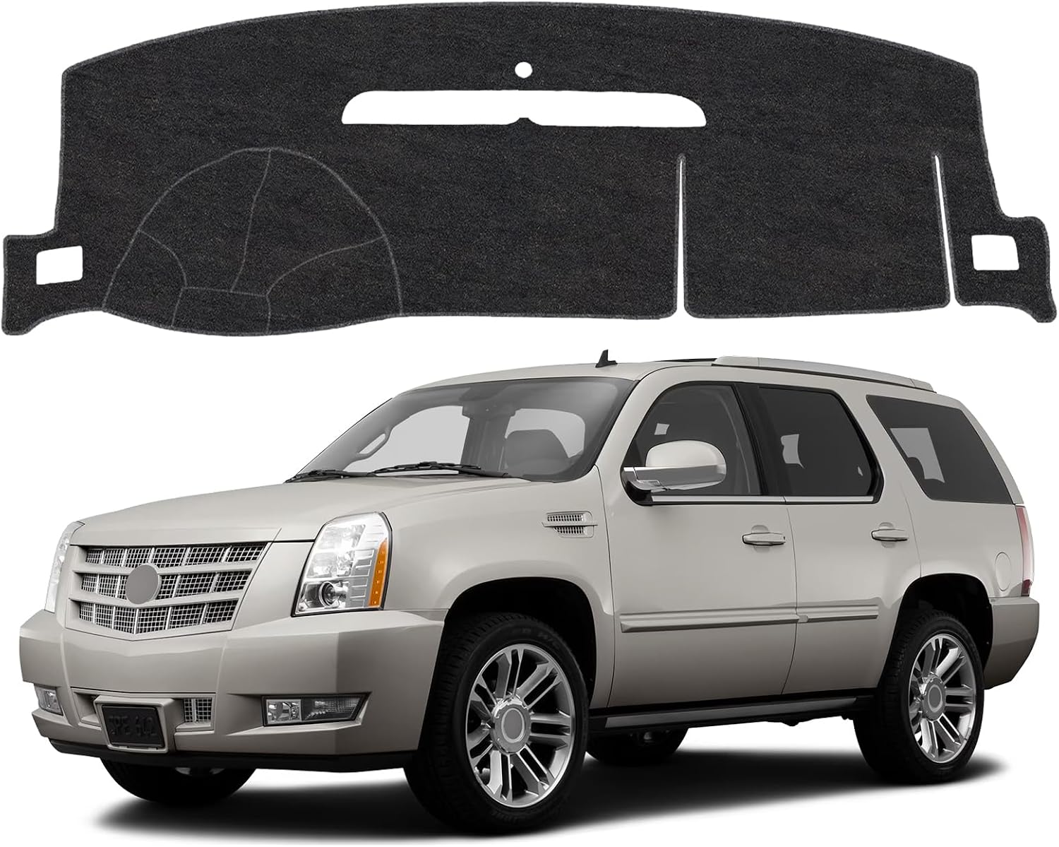 Dash Cover Mat for Cadillac Escalade 2007 2008 2009 2010 2011 2012 2013 2014 Non-Slip Dashboard Cover Mat Sunshade UV Rays Protector Interior Accessories