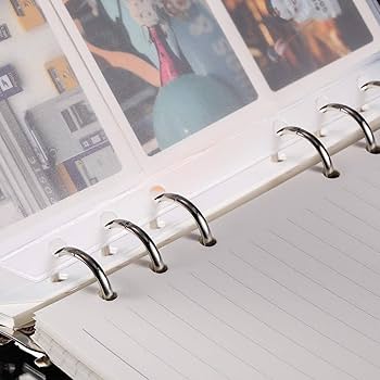 Carpeta De Anillas A6 Transparente (2 Piezas) - Organizador De Dinero Y Fotos Con 6 Agujeros Y Botón, Archivador Color Arcoíris Para Notas Y Tarjetas